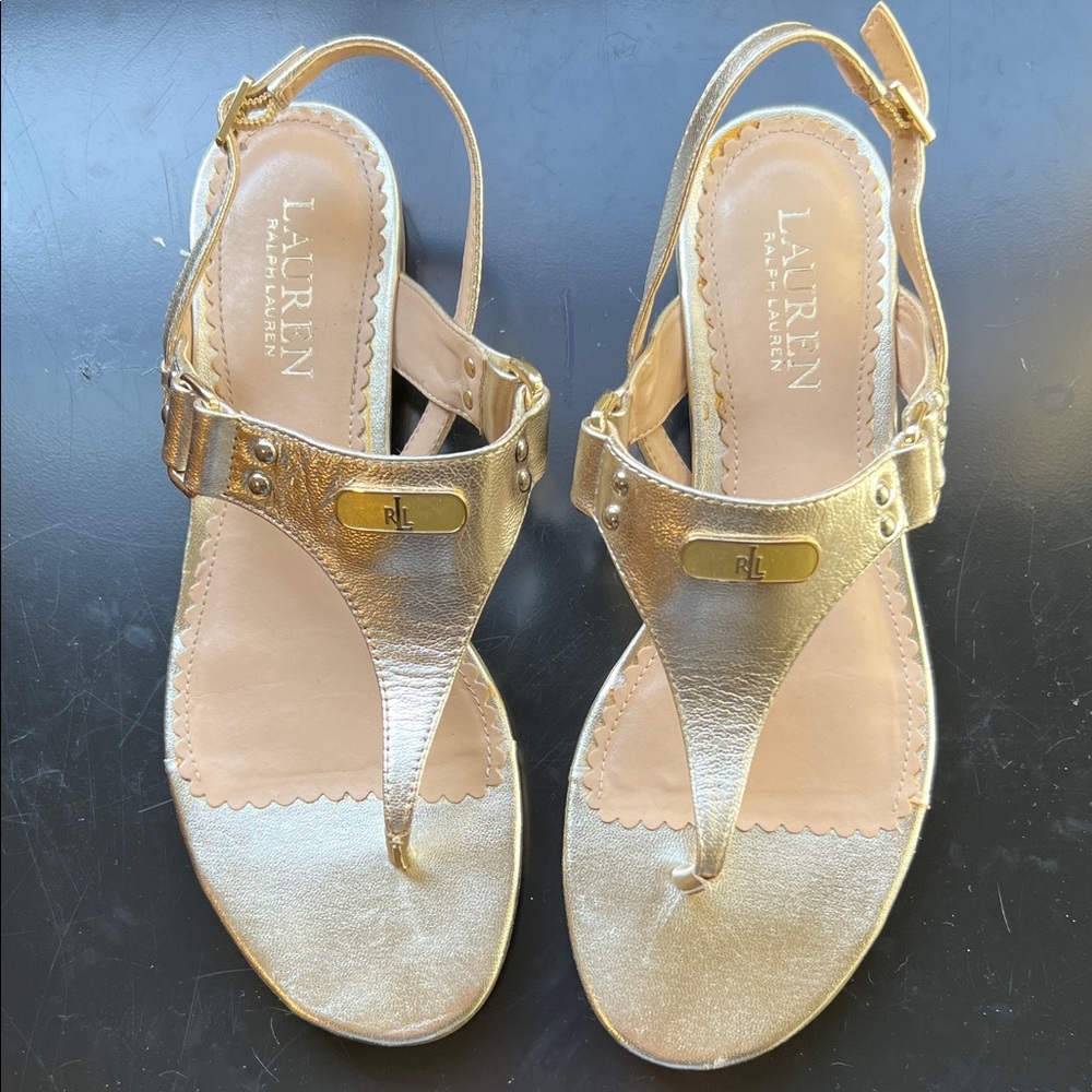 Lauren Ralph Lauren Metallic Gold Sandals